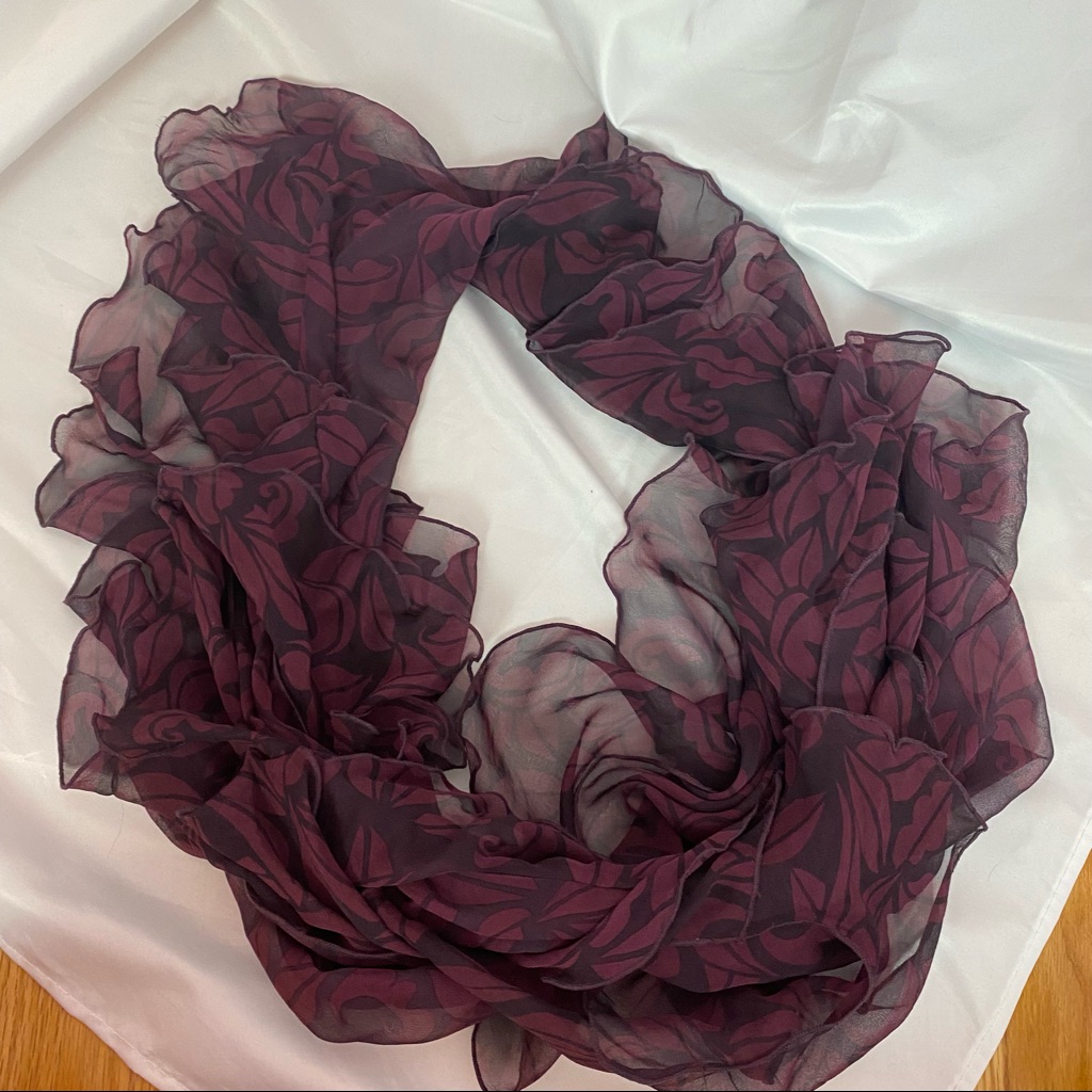 3 For 15 Zazouluxe Purple Printed Silk Scarf